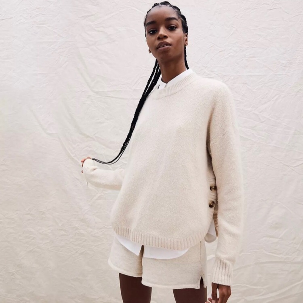Madewell • Birchmont Side-Button Pullover Sweater
